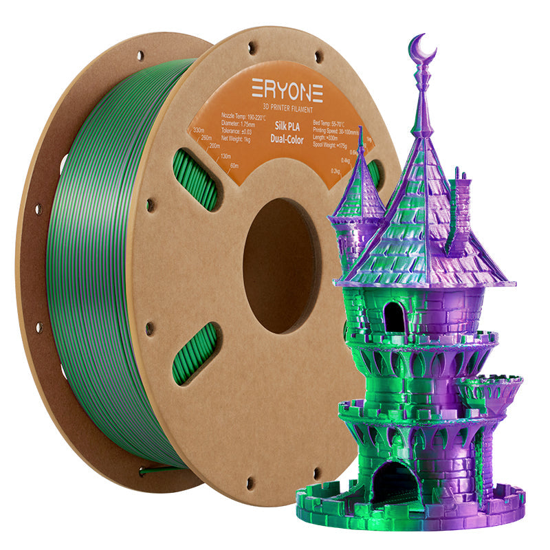PLA Silk Dual-Color Filament - 1.75mm±0.03mm (1kg)