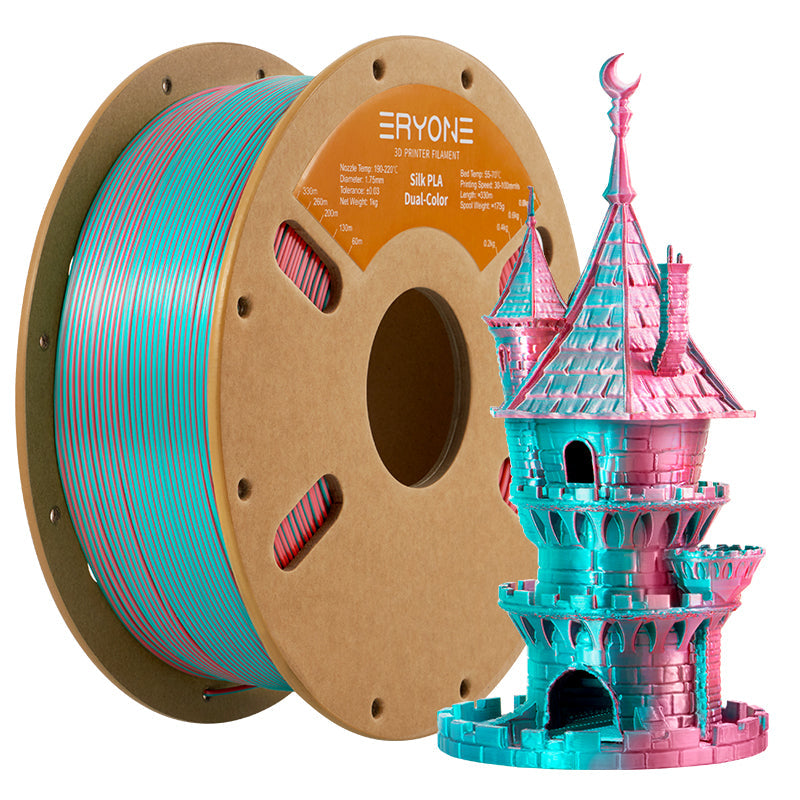 PLA Silk Dual-Color Filament - 1.75mm±0.03mm (1kg)