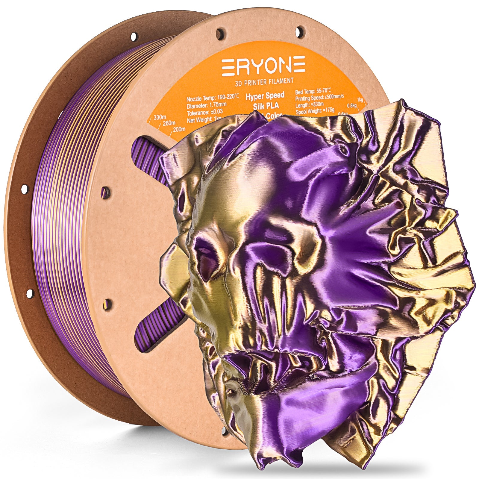 PLA Silk High-Speed Dual-Color Filament - 1.75mm±0.03mm (1kg)