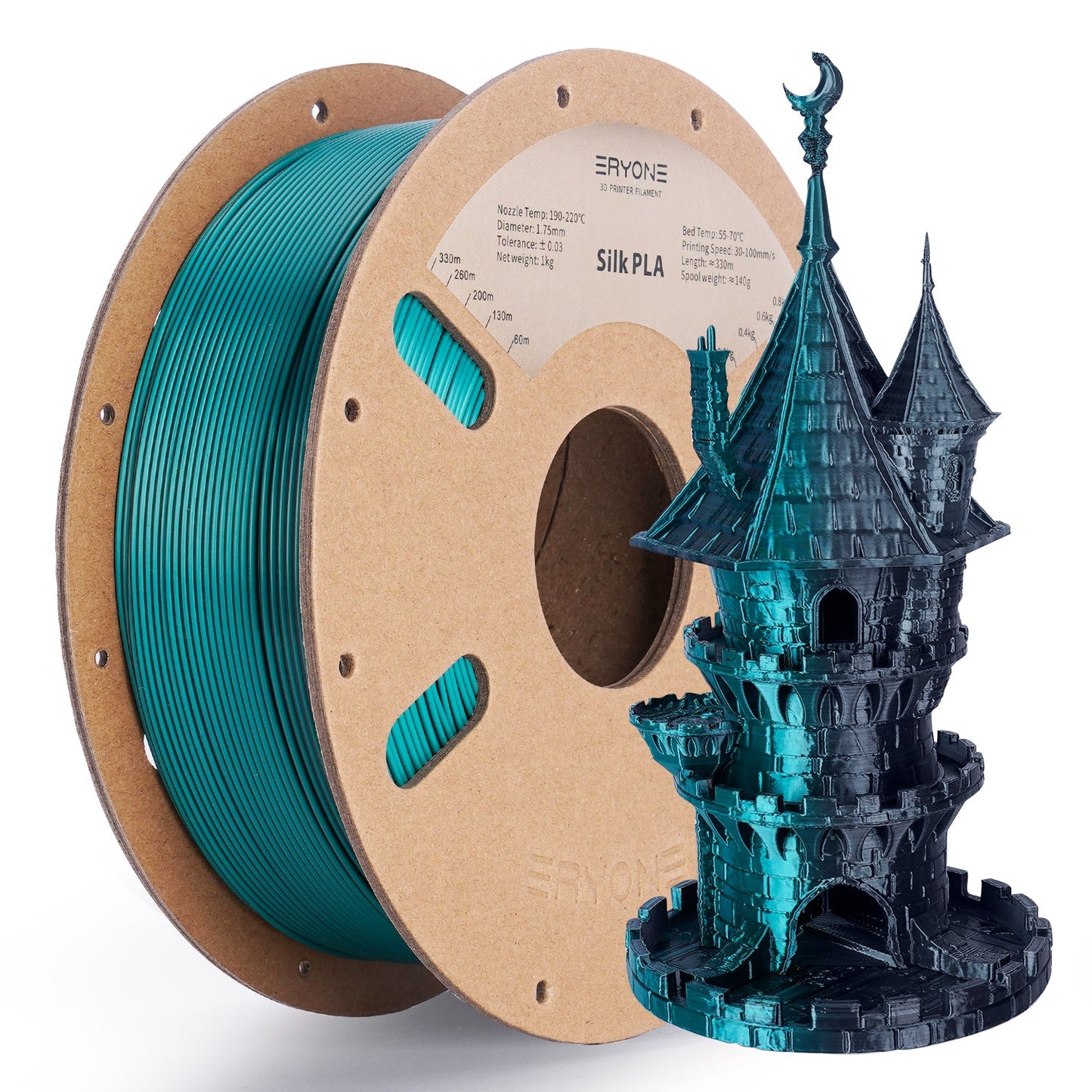 PLA Silk Dual-Color Filament - 1.75mm±0.03mm (1kg)