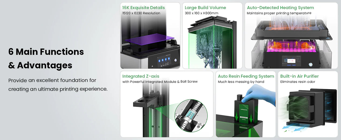 Uniformation GK3 Ultra – Large-format 16K professional resin printer with 405 nm UV