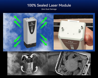 AtomStack Glacier 120W/90W Wassergekühlter Diodenlaser-Gravierer
