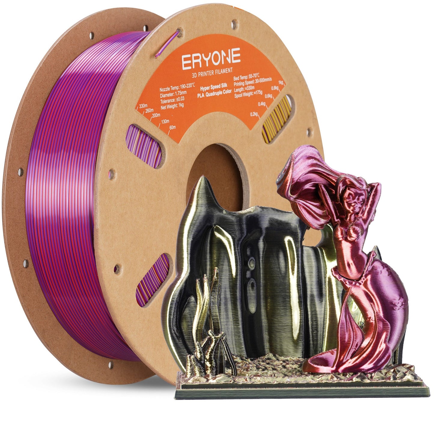 PLA Silk High-Speed Quadruple Filament - 1.75mm±0.03mm (1kg)