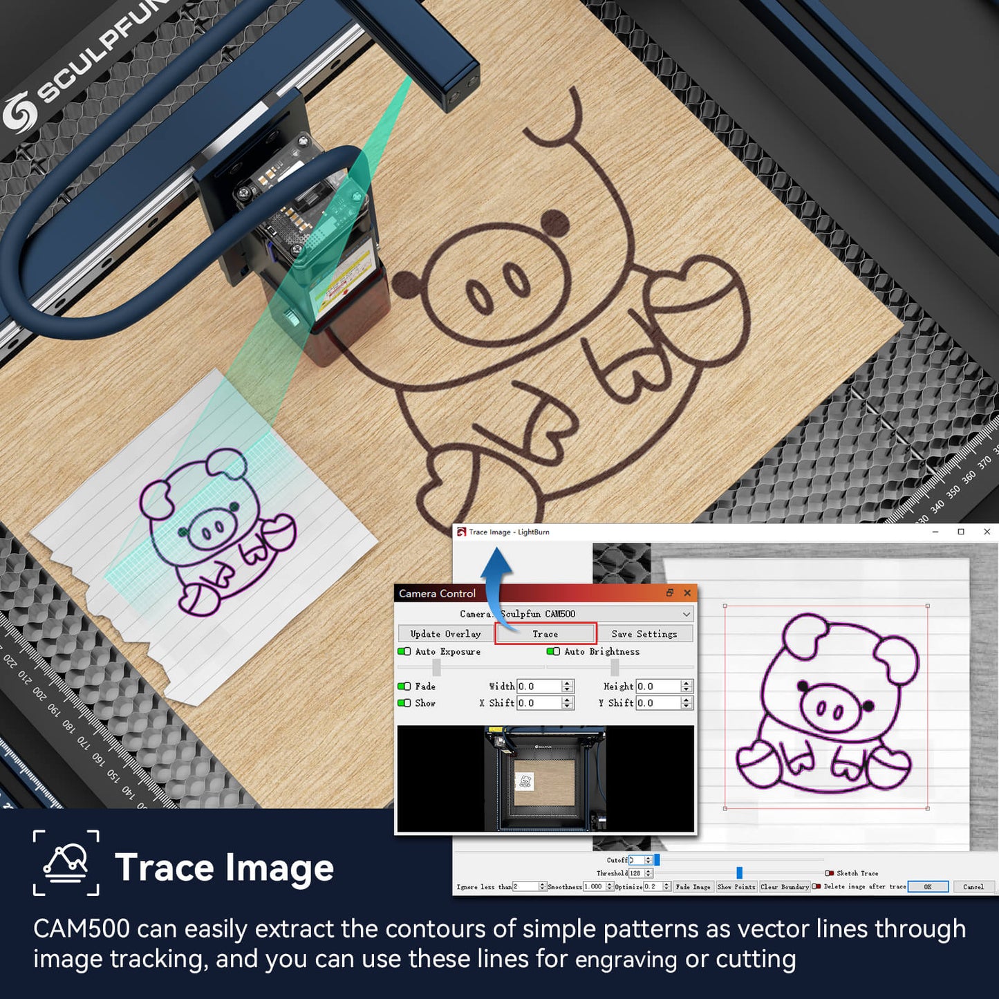 SCULPFUN CAM500 Lightburn Camera Precise Positioning for Laser Engravers
