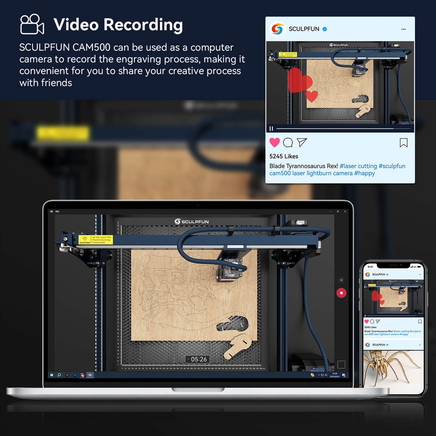 SCULPFUN CAM500 Lightburn Camera Precise Positioning for Laser Engravers