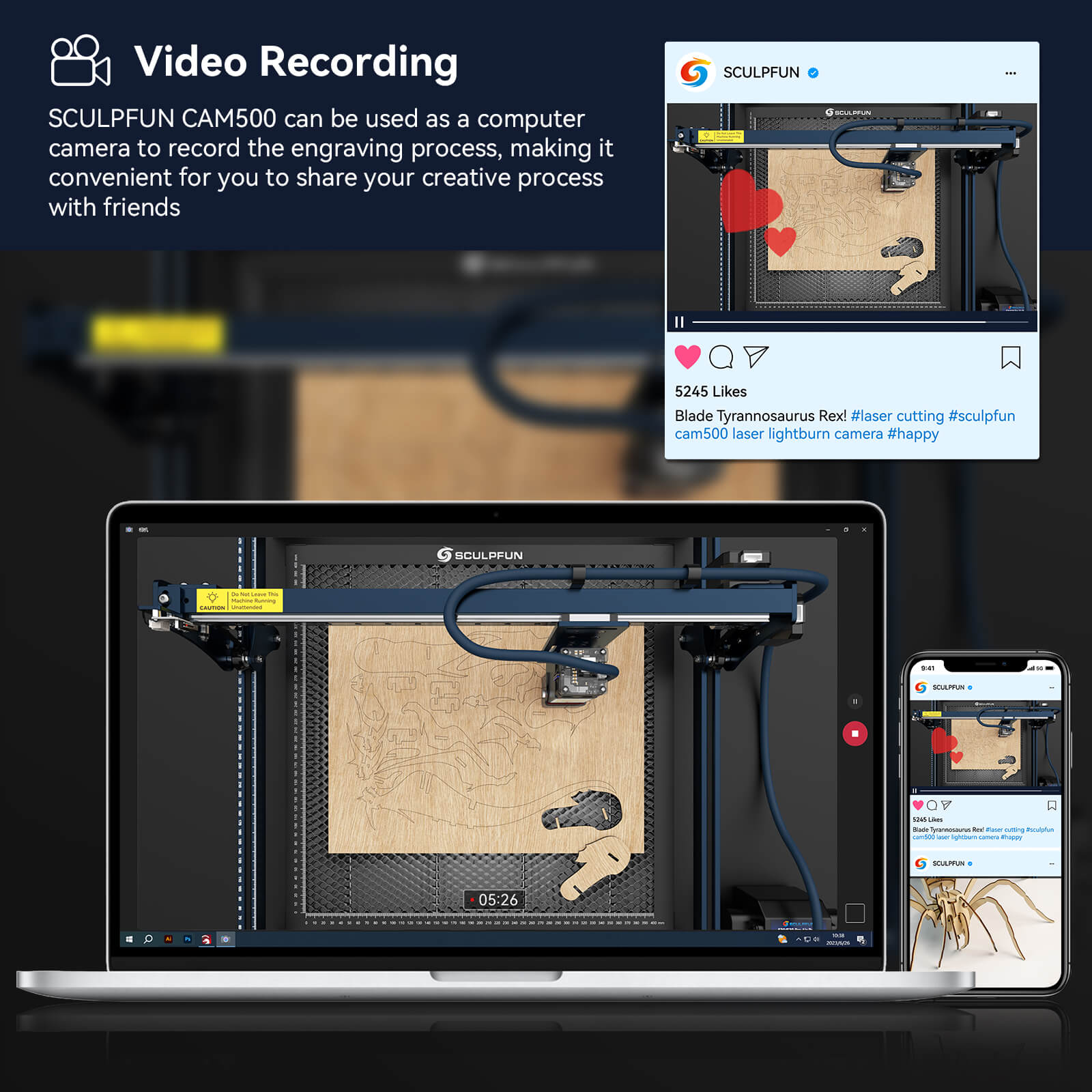 SCULPFUN CAM500 Lightburn Camera Precise Positioning for Laser Engravers