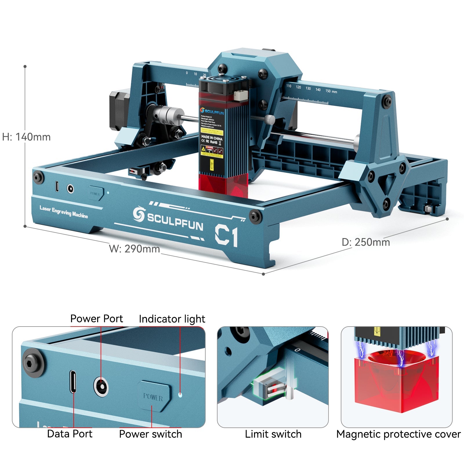 [Early Bird Sale]Sculpfun C1 Mini Portable Laser Engraver