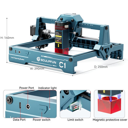 [Early Bird Sale]Sculpfun C1 Mini Portable Laser Engraver