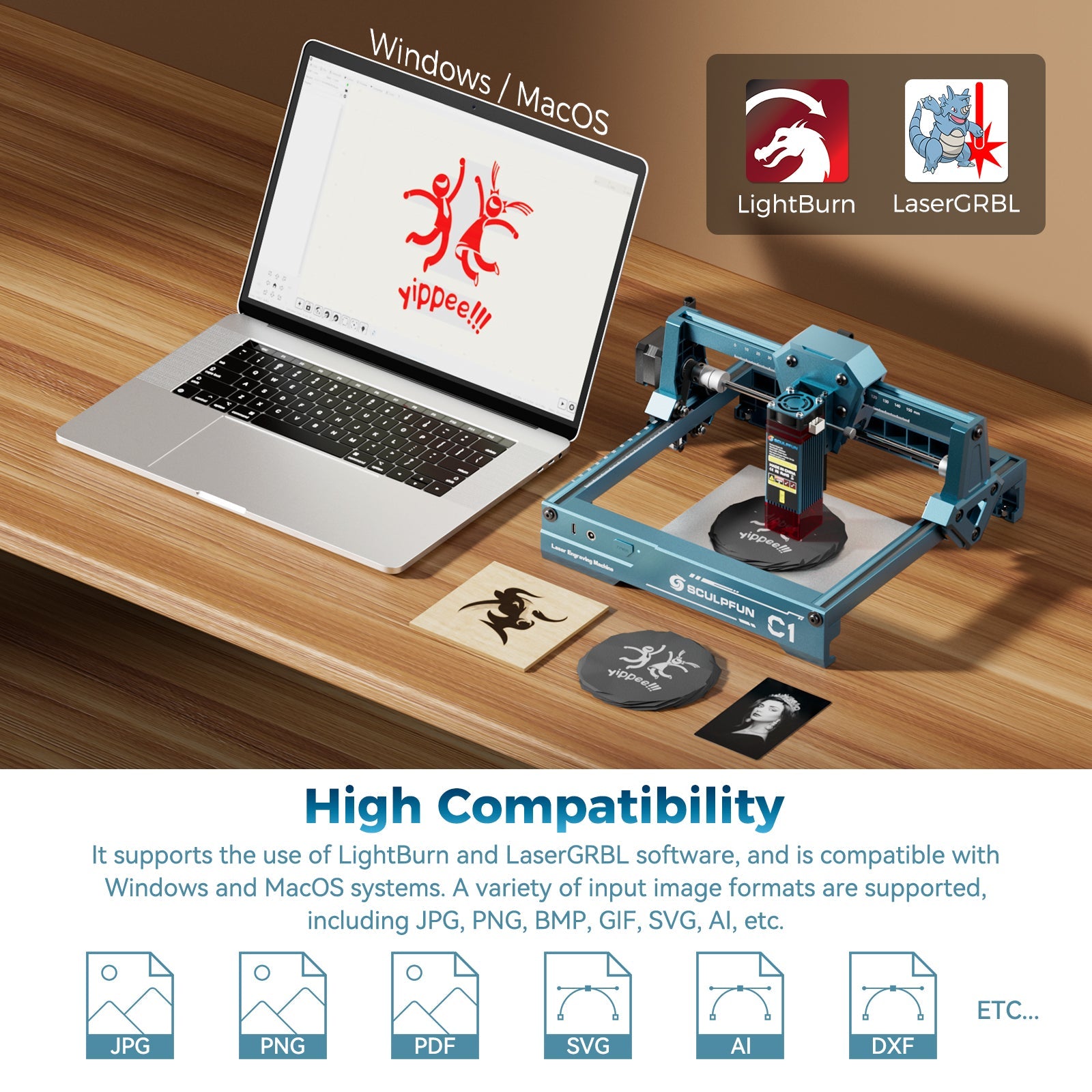 [Early Bird Sale]Sculpfun C1 Mini Portable Laser Engraver