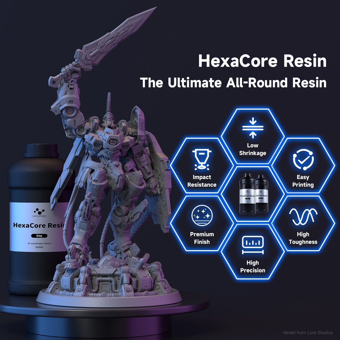 NOVA3D HexaCore Resin – Maximum Toughness & Mechanical Performance