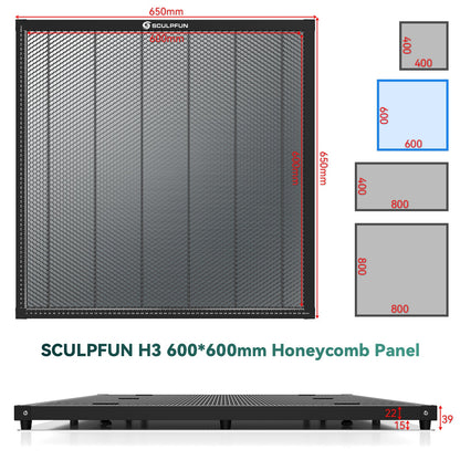 SCULPFUN H3 Laser Cutting Honeycomb Panel Workbench 600x600mm
