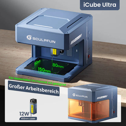 Sculpfun iCube Ultra - Flagship portable laser engraver with dual laser equipment