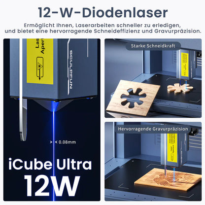 Sculpfun iCube Ultra - Flagship portable laser engraver with dual laser equipment